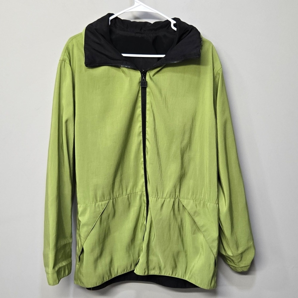 Mycra Pac Now Jacket Size 1 S/M Reversible Travel Rain Green Black Packable Hood